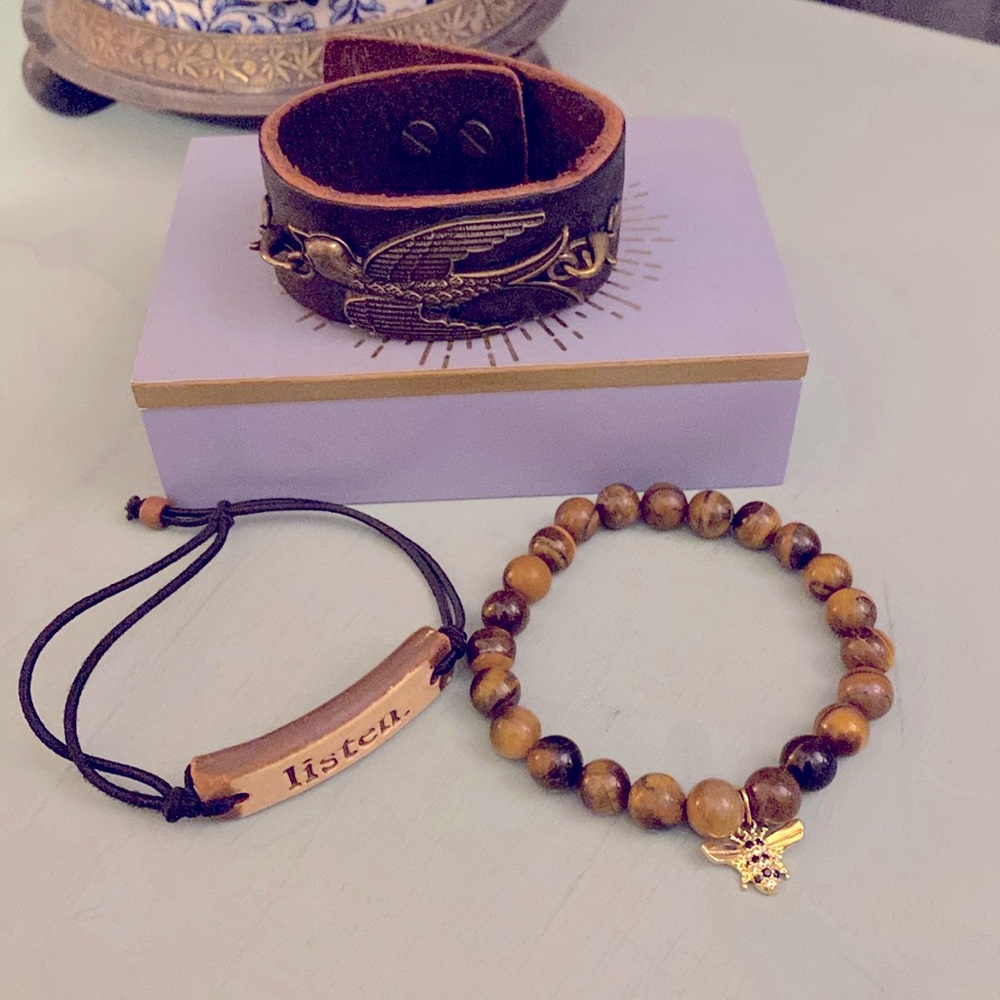 🌛Lot of Three Bracelets ~ Mud Love & Artisan Crafted